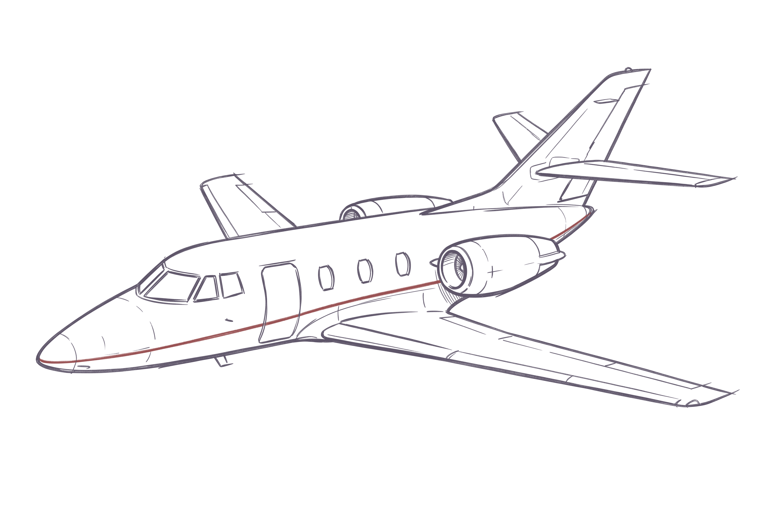 Dassault Falcon 100 line illustration